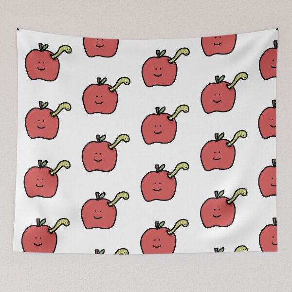 Item preview, Cute apple with worm  designed and sold by TwinkleFrogs.