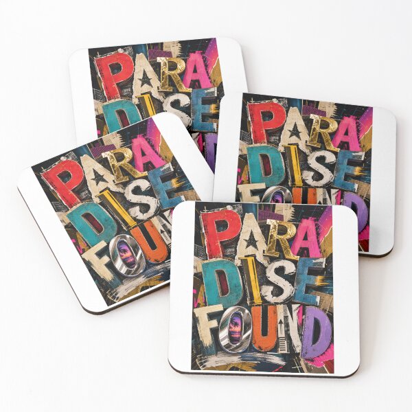 Item preview, Paradise Found Colourful, Typography, Vibrant Letter Collage Art designed and sold by Jandedan.