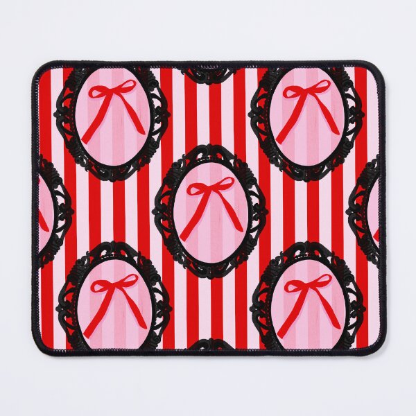 Item preview, My Gothic Romance – Victorian Cameo Bow Pattern in Pink Black and Crimson designed and sold by VirtuallyCreativ .