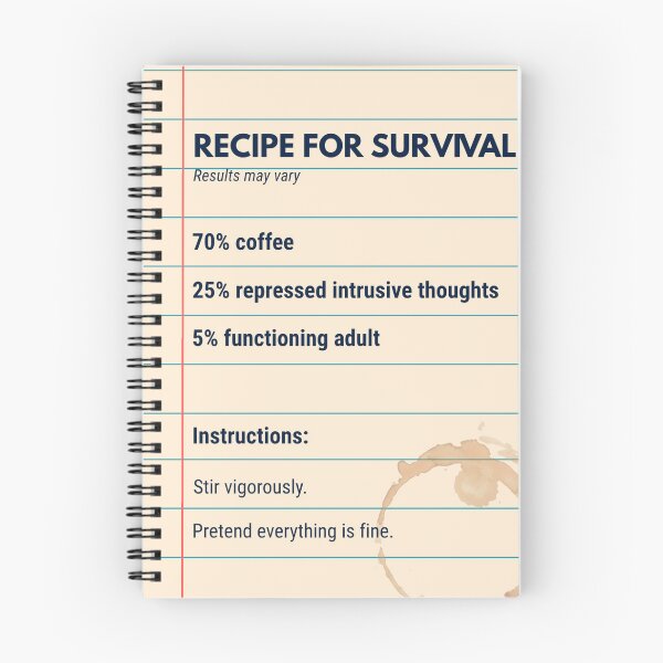 Item preview, Recipe for Survival – Coffee and Repressed Intrusive Thoughts designed and sold by Split Second Lines.