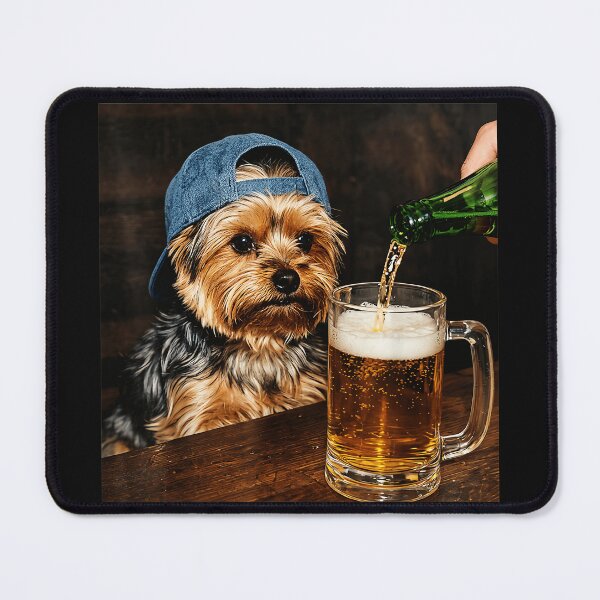 Item preview, Cool Dog Drinking Beer Funny Yorkshire Terrier designed and sold by AmaXONIC.