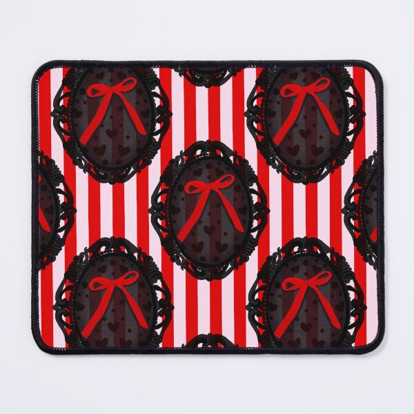 Item preview, My Gothic Romance – Victorian Cameo Bow Pattern in Pink Black and Crimson designed and sold by VirtuallyCreativ .