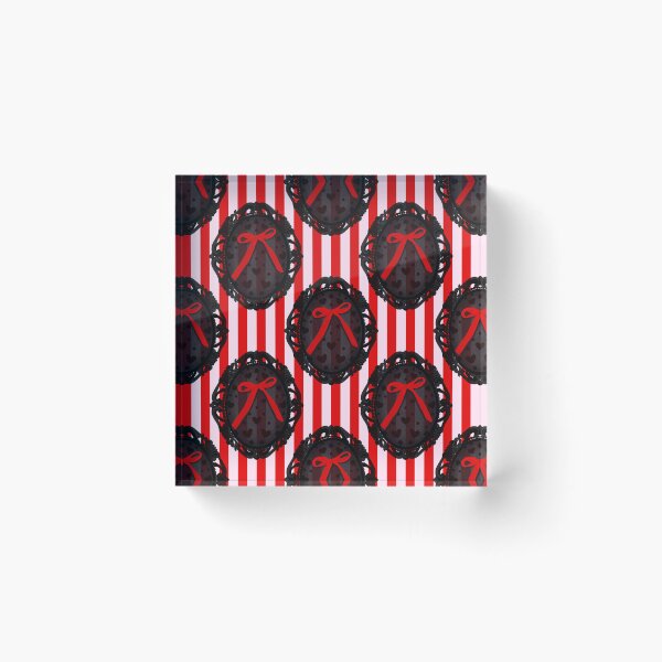 Item preview, My Gothic Romance – Victorian Cameo Bow Pattern in Pink Black and Crimson designed and sold by VirtuallyCreativ .