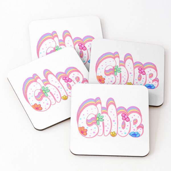 Item preview, Chloe Name - Personalized girls women firstname in white with pastel flowers and sprinkles designed and sold by Artonmytee.