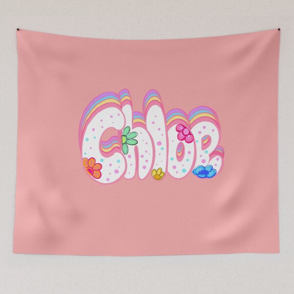 Item preview, Chloe Name - Personalized girls women firstname in white with pastel flowers and sprinkles designed and sold by Artonmytee.
