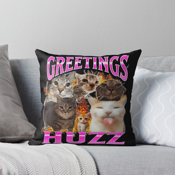 Item preview, Greetings Huzz Funny Cat Meme Internet Humor Cat Lover Feline designed and sold by AmaXONIC.