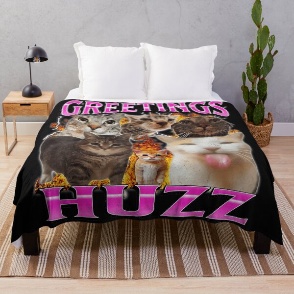 Item preview, Greetings Huzz Funny Cat Meme Internet Humor Cat Lover Feline designed and sold by AmaXONIC.