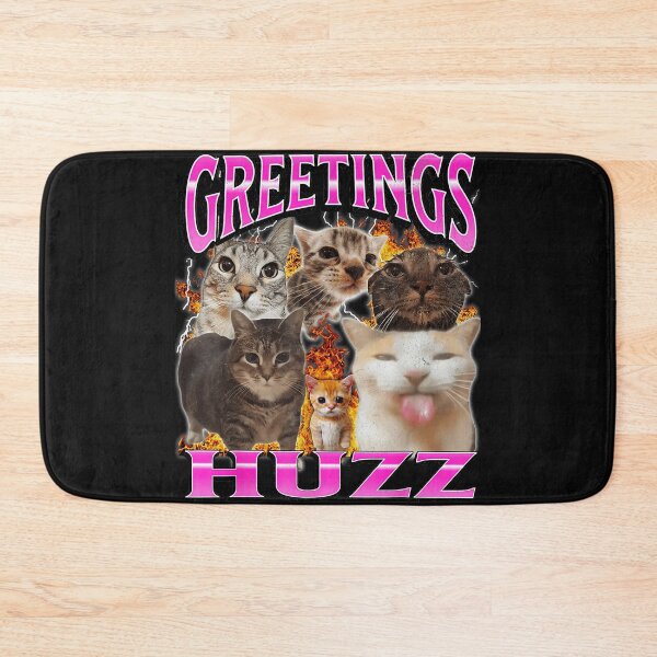 Item preview, Greetings Huzz Funny Cat Meme Internet Humor Cat Lover Feline designed and sold by AmaXONIC.