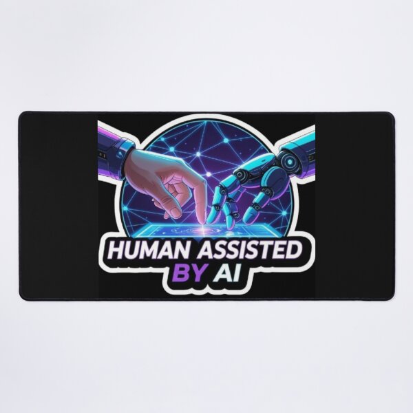 Item preview, Human Assisted By AI Sticker for Innovators, Creators and Tech Enthusiasts designed and sold by skillifyme.