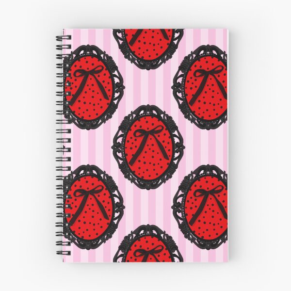 Item preview, My Gothic Romance – Victorian Cameo Bow Pattern in Pink Black and Crimson designed and sold by VirtuallyCreativ .