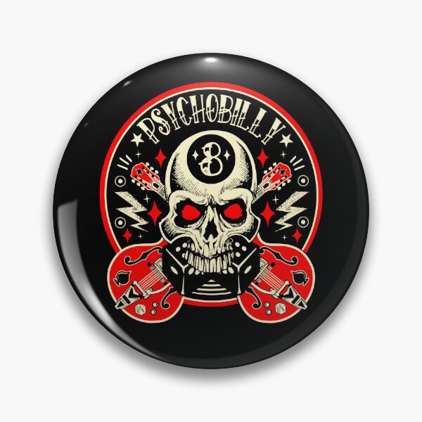 Artikelvorschau, Psychobilly Rock Totenkopf Biker Vintage Rocker Rockabilly Gitarren entworfen und verkauft von MemphisCenter.
