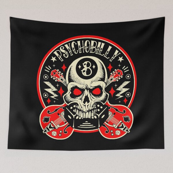 Item preview, Psychobilly Rock Skull Bikers Vintage Rockers Rockabilly Guitars designed and sold by MemphisCenter.