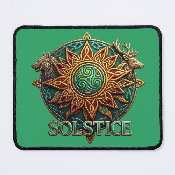 Item preview, Celtic Solstice Triskel Wolf Deer Design | Pagan Celtic Symbol Art designed and sold by Cauldron Crafts.