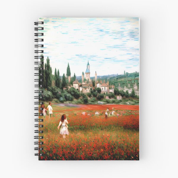 Item preview, Poppy Field near Vétheuil: Impression of Scarlet Blossoms designed and sold by artdesignsnow.