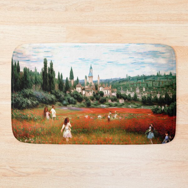 Item preview, Poppy Field near Vétheuil: Impression of Scarlet Blossoms designed and sold by artdesignsnow.