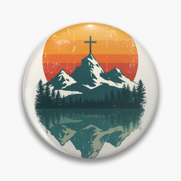 Item preview, Retro 70s Mountain Cross Jesus Christian Outdoor designed and sold by MerchVersum.