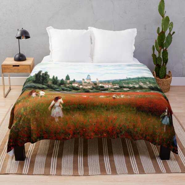 Item preview, Poppy Field near Vétheuil: Impression of Scarlet Blossoms designed and sold by artdesignsnow.