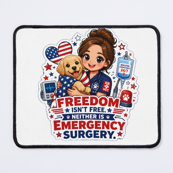 Item preview, Freedom Isn't Free. Neither Is Emergency Surgery – Patriotic ER Vet Tech 4th of July Graphic designed and sold by Bettybee00.
