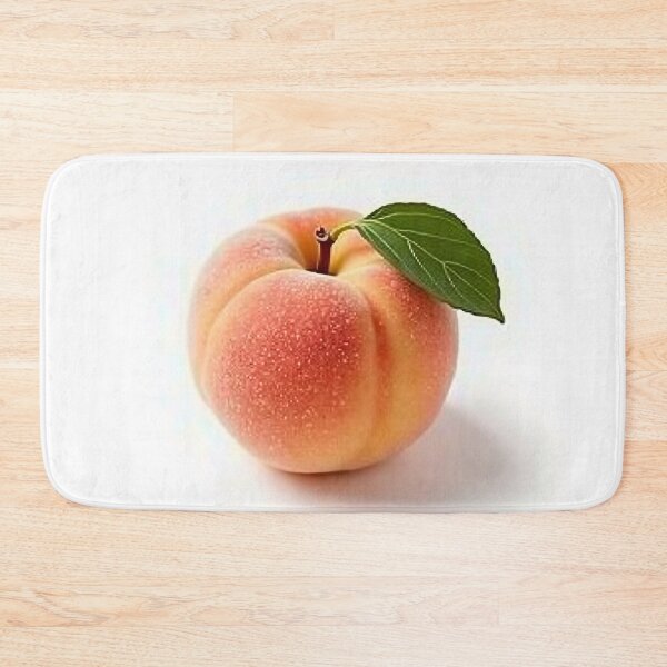 Item preview, Fresh Peach with Leaf – Vibrant Minimalist Fruit Photo designed and sold by profustock.