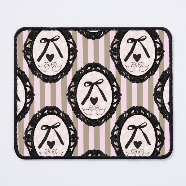 Item preview, My Gothic Romance – Victorian Cameo Bow Pattern in Pink Black and Crimson designed and sold by VirtuallyCreativ .