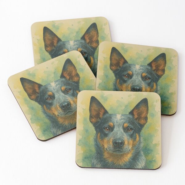 Item preview, Australian Cattle Dog Watercolor Dog Art designed and sold by MaverlyShop.