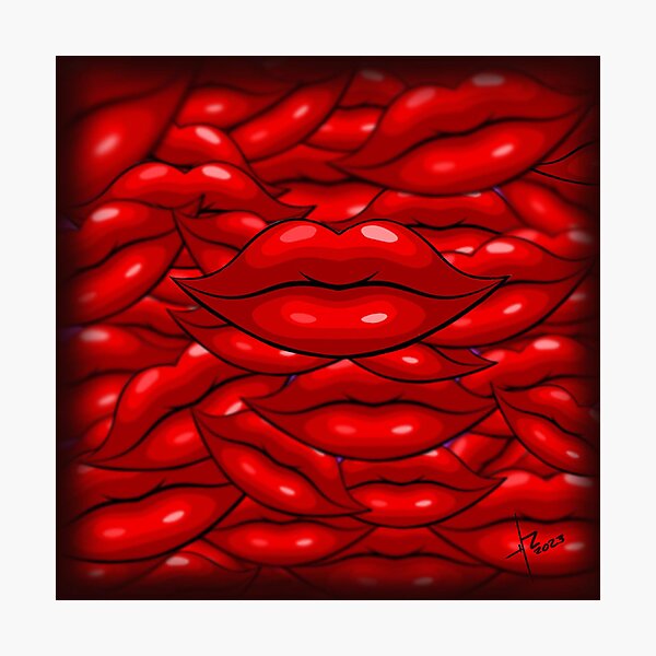 Item preview, Glossy Red Lips - Pop Art Pattern designed and sold by PeterJaxx.