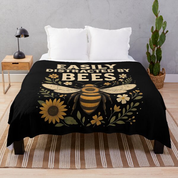 Item preview, Easily Distracted By Bees Retro Vintage Honeybee Sunflower designed and sold by Photo-Sphere101.