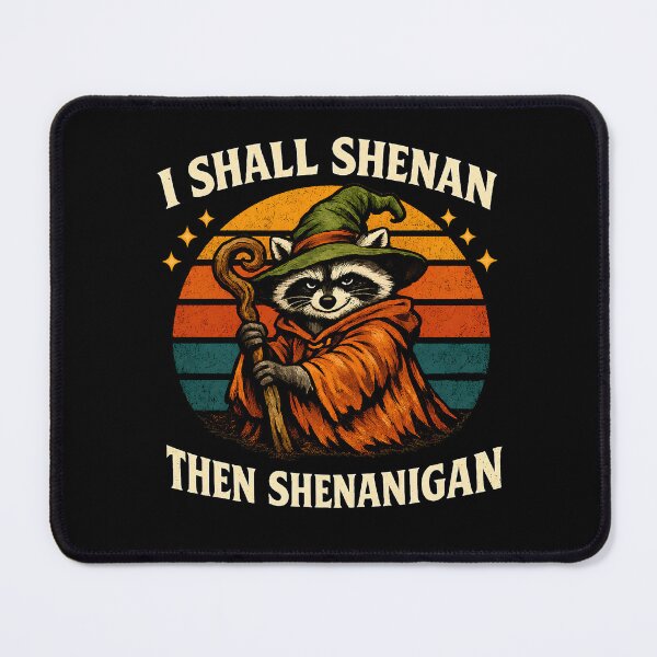 Item preview, I Shall Shenan Then Shenanigan Funny Raccoon Wizard Shirt designed and sold by LunaMagicStudio.