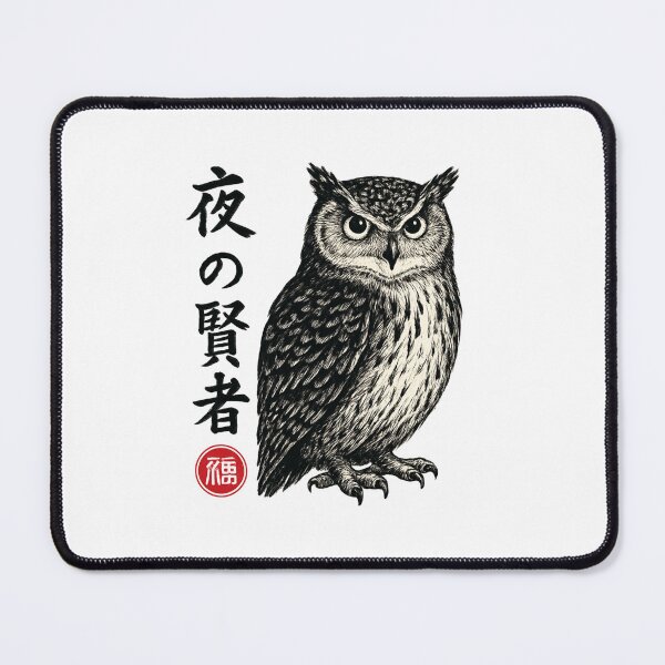 Item preview, Wise Night Owl Kanji designed and sold by SiarheiYur.