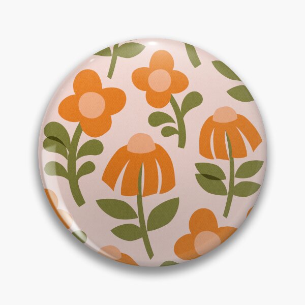 Item preview, Mid Century Mod Flowers in Vintage Orange designed and sold by Perrin Le Feuvre.