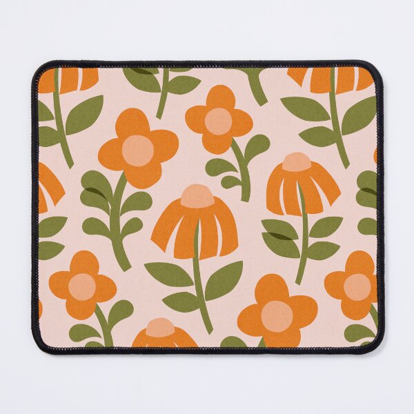 Item preview, Mid Century Mod Flowers in Vintage Orange designed and sold by Perrin Le Feuvre.