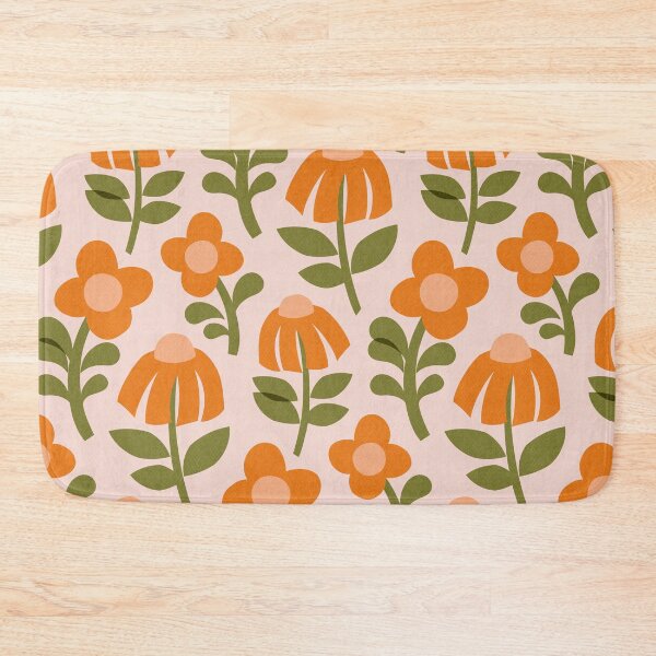 Item preview, Mid Century Mod Flowers in Vintage Orange designed and sold by Perrin Le Feuvre.