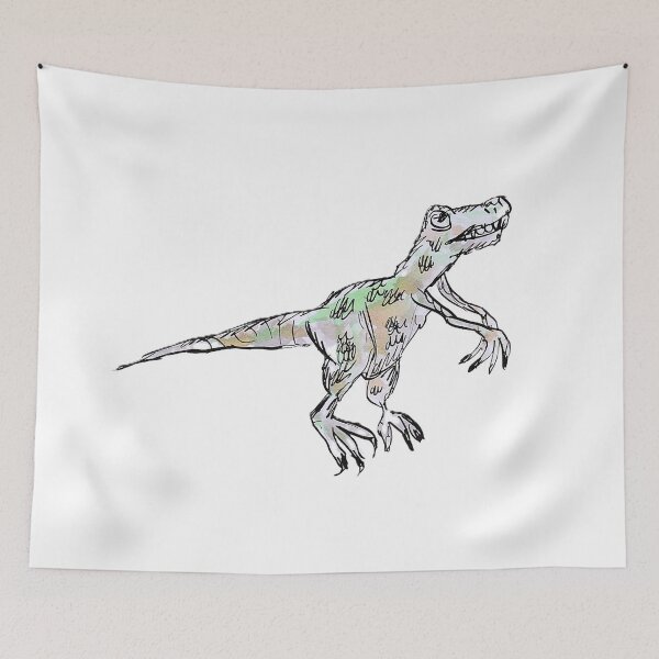 Artikelvorschau, Ein freundlicher Velciraptor-Dinosaurier entworfen und verkauft von Inky Fingers Illustrations.
