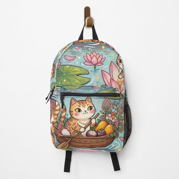 Item preview, Cute Lotus Pond Cats Fantasy Art designed and sold by Iampoji.