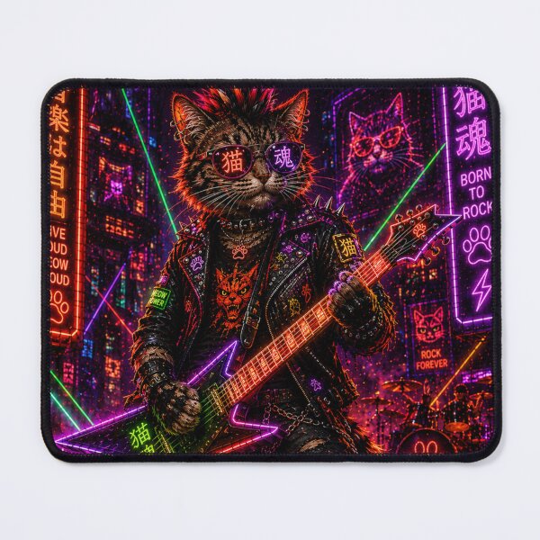 Item preview, Neon Rockstar Cat Live in Neko City designed and sold by Neon Riot Studio.
