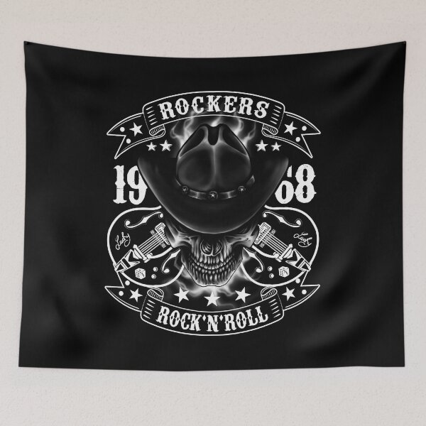 Item preview, Rockabilly Skull 1968 Rock N Roll Guitars Bikers designed and sold by MemphisCenter.