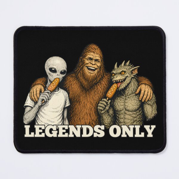 Item preview, Bigfoot, Alien & Chupacabra Legends Corn Dog Club Funny Paranormal Monster Artwork designed and sold by TheTrendsDesk.