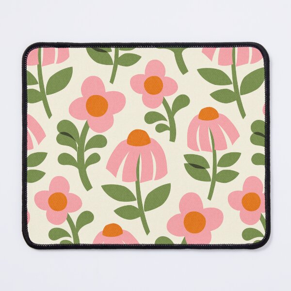 Item preview, Mid Century Mod Flowers in Pink and Green designed and sold by Perrin Le Feuvre.