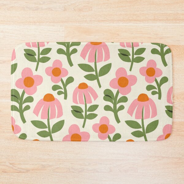 Item preview, Mid Century Mod Flowers in Pink and Green designed and sold by Perrin Le Feuvre.