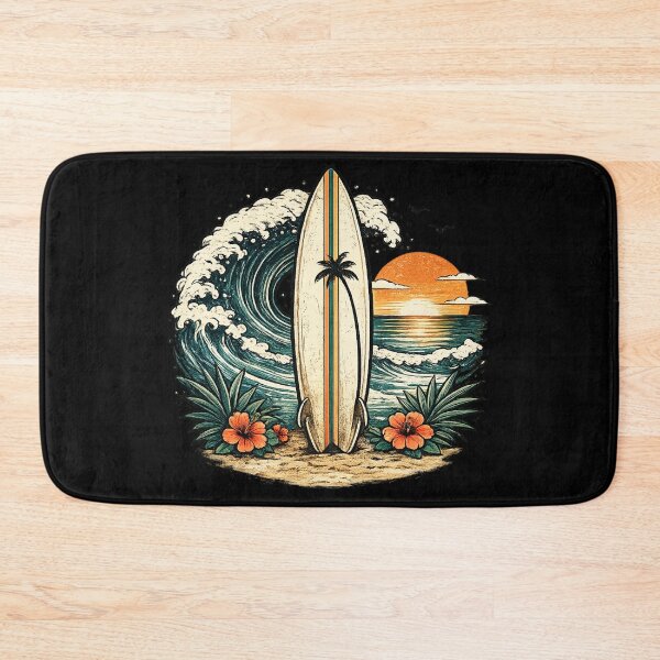 Item preview, Vintage Surfboard Tropical Beach Sunset designed and sold by ubeyeart.