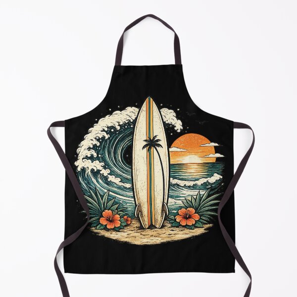 Item preview, Vintage Surfboard Tropical Beach Sunset designed and sold by ubeyeart.