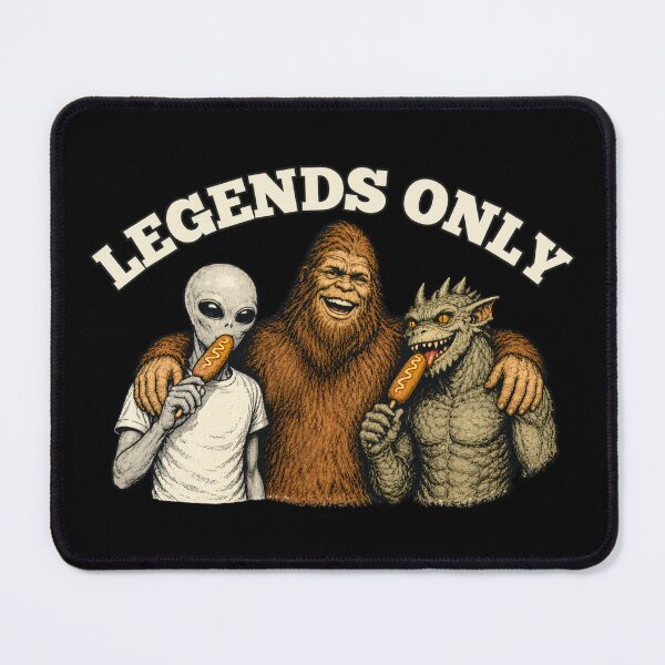 Item preview, Bigfoot, Alien & Chupacabra Corn Dog Club Legends Funny Paranormal Monster Artwork designed and sold by TheTrendsDesk.