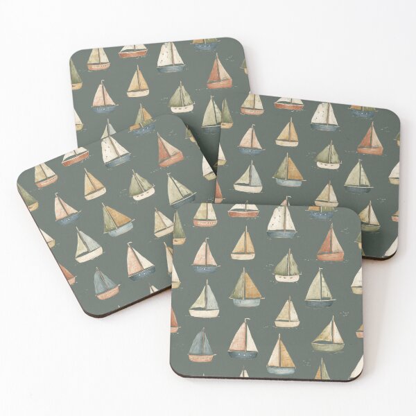 Item preview, Vintage Nautical Sailboat Pattern | Seamless Coastal Sailing Design designed and sold by Bound for Wonder.