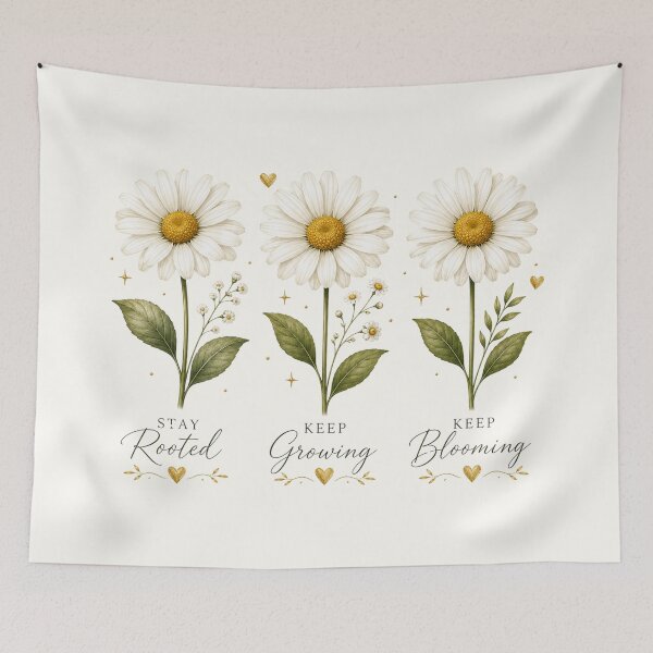 Item preview, Three Daisy Flowers Minimal Floral Illustration designed and sold by astersgraphics.