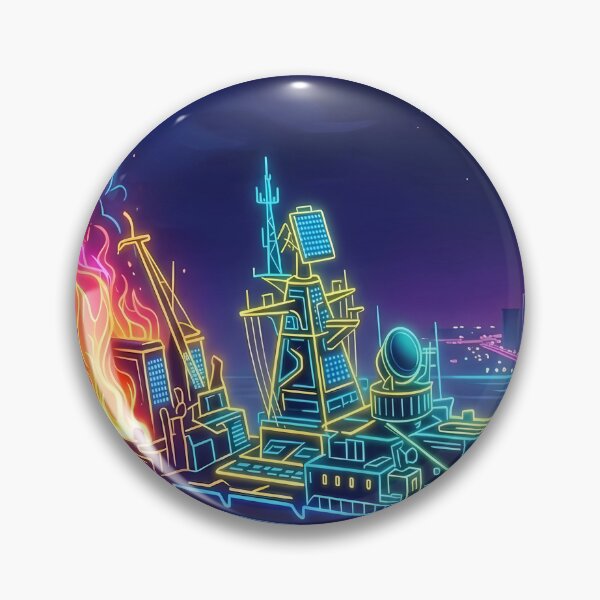 Item preview, Cyberpunk Burning Warship Neon Art designed and sold by PowerArtUa.