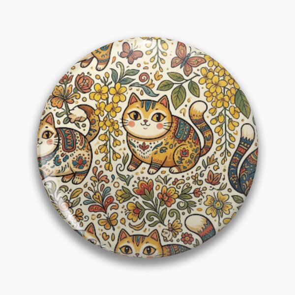 Item preview, Cute Floral Cats Pattern designed and sold by Iampoji.