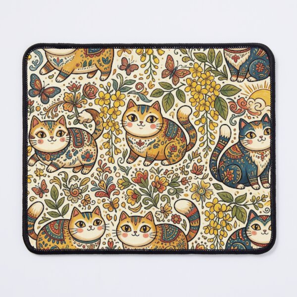 Item preview, Cute Floral Cats Pattern designed and sold by Iampoji.