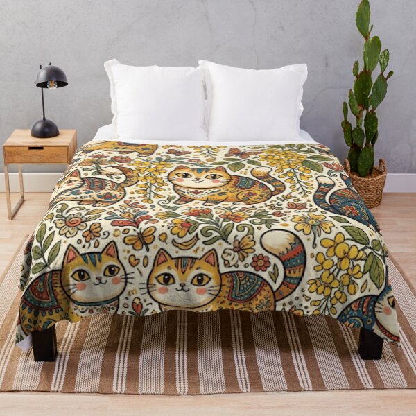 Item preview, Cute Floral Cats Pattern designed and sold by Iampoji.