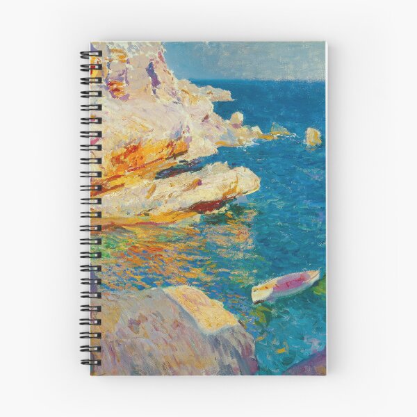 Item preview, Quiet Cove - Rocks of Jávea and the White Boat by Joaquín Sorolla (1905) designed and sold by The Quiet  Form.