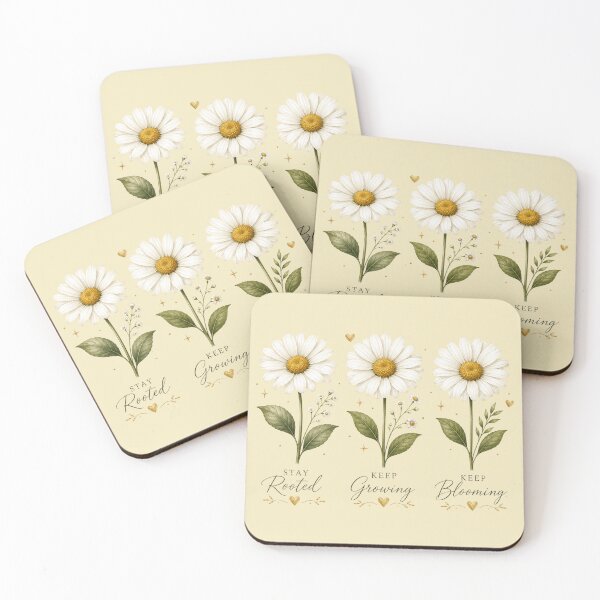 Item preview, Three Daisy Flowers Minimal Floral Illustration designed and sold by astersgraphics.